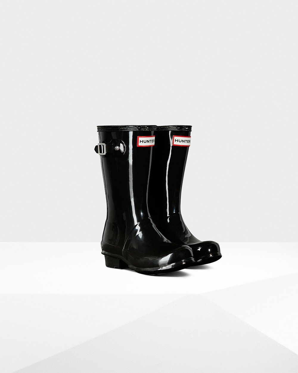 Kids Hunter Original Big Gloss | Rain Boots Black | NZ-12307-HLYK